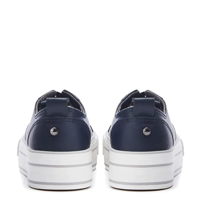 Women Moda In Pelle Casual Trainers Bagnol Navy Porvair