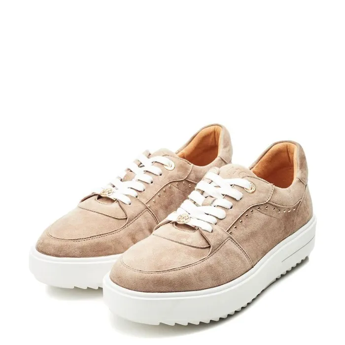 Women Moda In Pelle Casual Trainers Bastia Taupe Suede