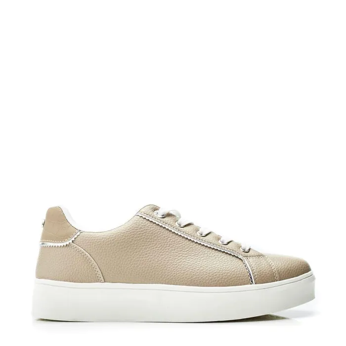 Women Moda In Pelle Casual Trainers Belammy Taupe Porvair