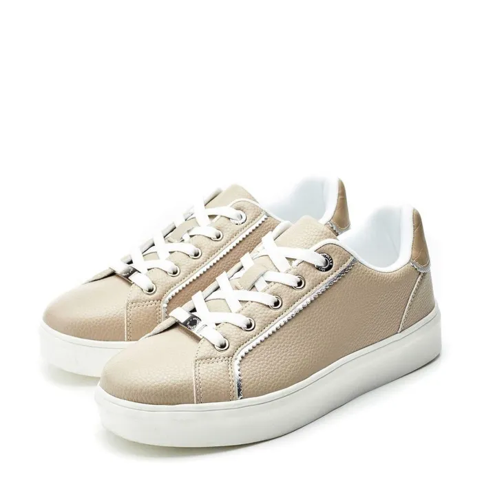 Women Moda In Pelle Casual Trainers Belammy Taupe Porvair