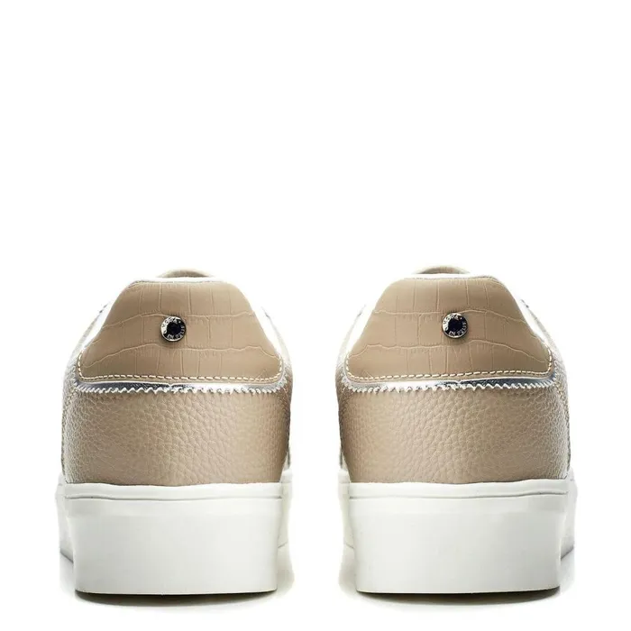 Women Moda In Pelle Casual Trainers Belammy Taupe Porvair