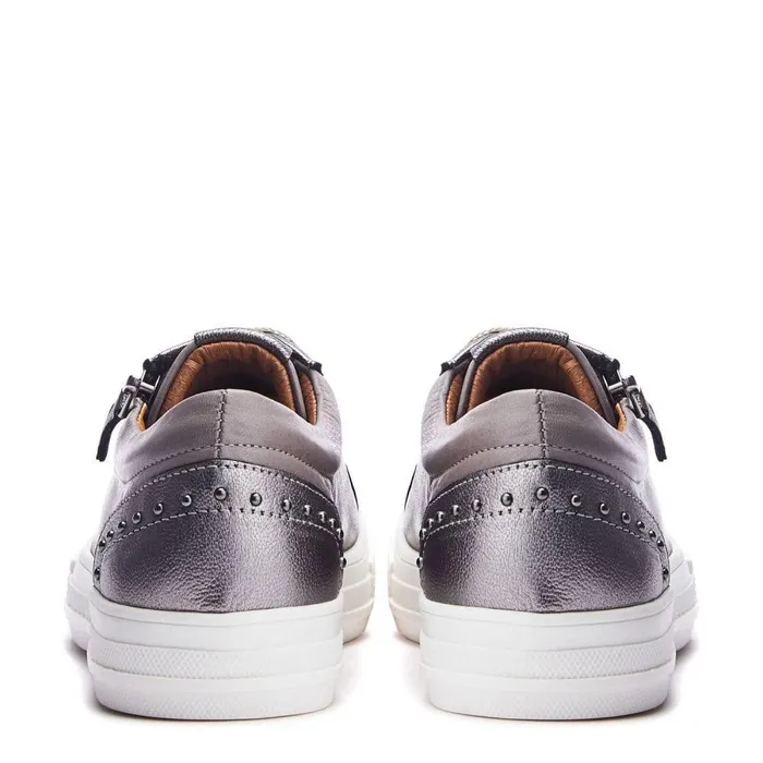 Women Moda In Pelle Casual Trainers Faxonn Grey 8211 Pewter Leather Women Moda In Pelle Casual Trainers Faxonn Grey 8211 Pewter Leather