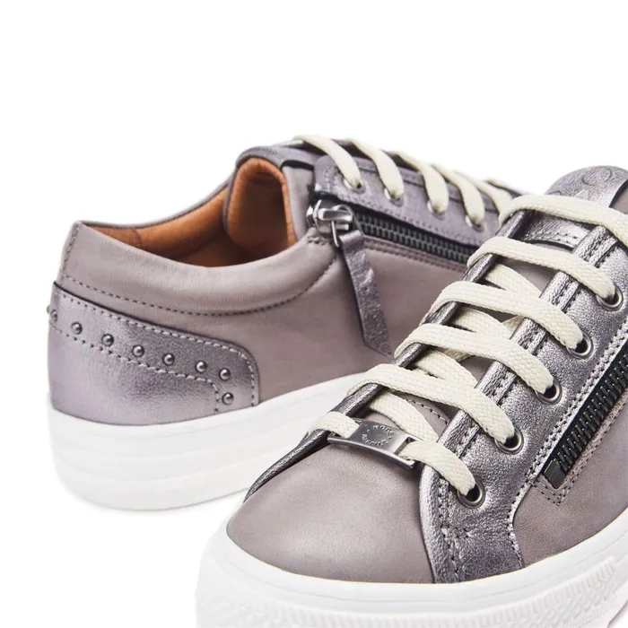 Women Moda In Pelle Casual Trainers Faxonn Grey 8211 Pewter Leather Women Moda In Pelle Casual Trainers Faxonn Grey 8211 Pewter Leather