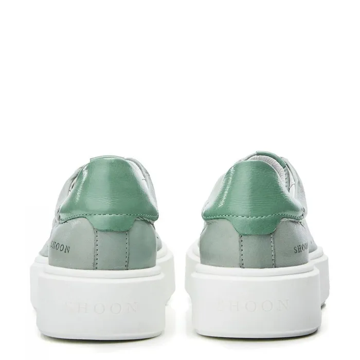 Women Moda In Pelle Casual Trainers Shoon Sh Innie Khaki Leather