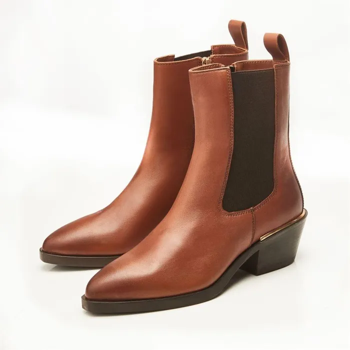 Women Moda In Pelle Chelsea Boots Kaela Tan Leather