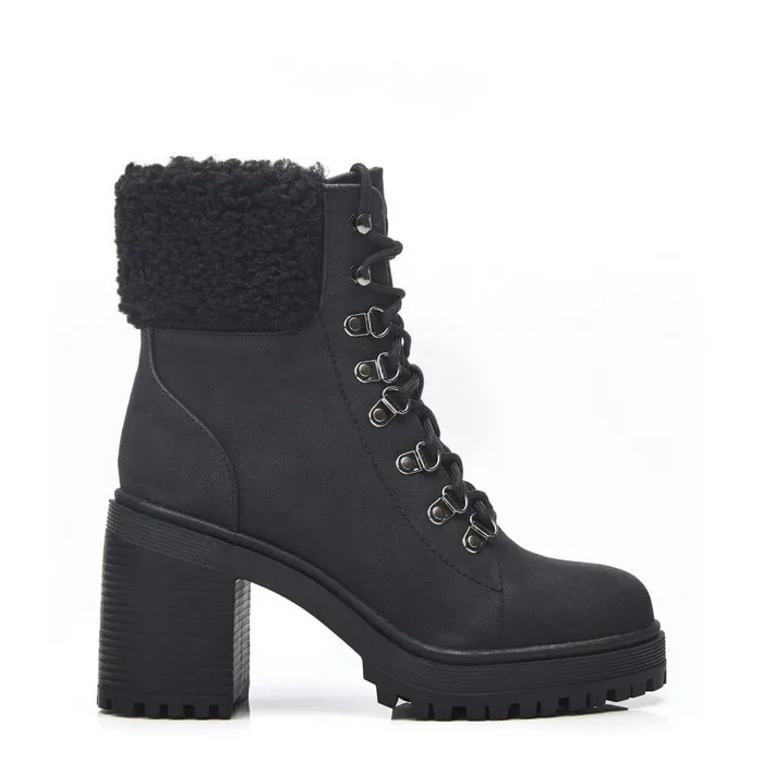 Women Moda In Pelle Chunky Boots Arrya Black Protauras