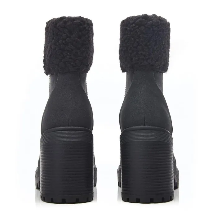 Women Moda In Pelle Chunky Boots Arrya Black Protauras