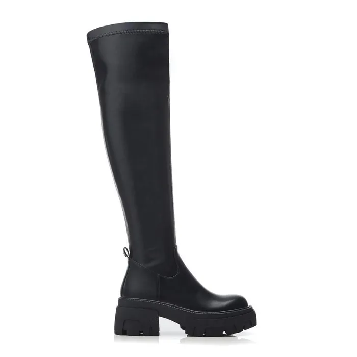 Women Moda In Pelle Chunky Boots Irie Black Porvair