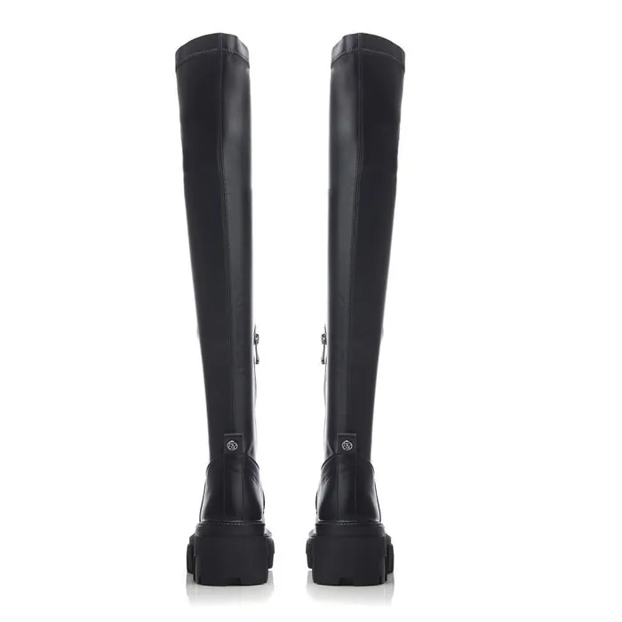 Women Moda In Pelle Chunky Boots Irie Black Porvair