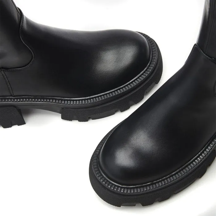 Women Moda In Pelle Chunky Boots Irie Black Porvair