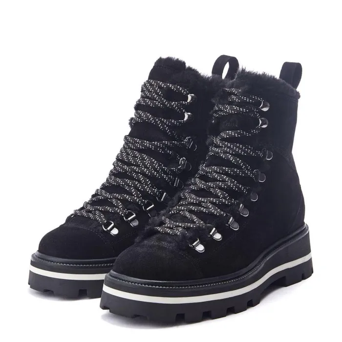 Women Moda In Pelle Chunky Boots Oana Black Suede