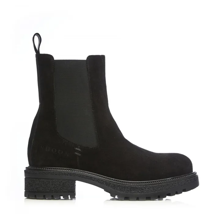 Women Moda In Pelle Chunky Boots Shoon Sh Adesso Black Suede
