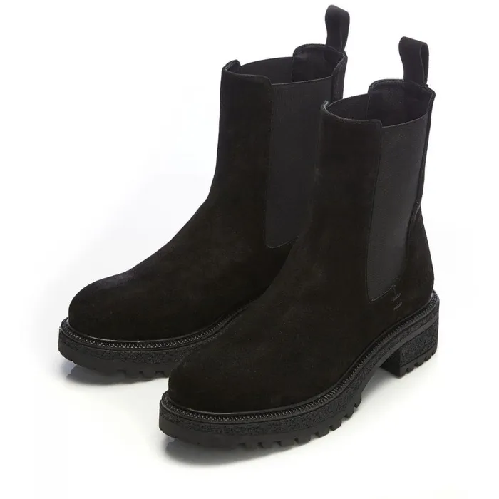 Women Moda In Pelle Chunky Boots Shoon Sh Adesso Black Suede