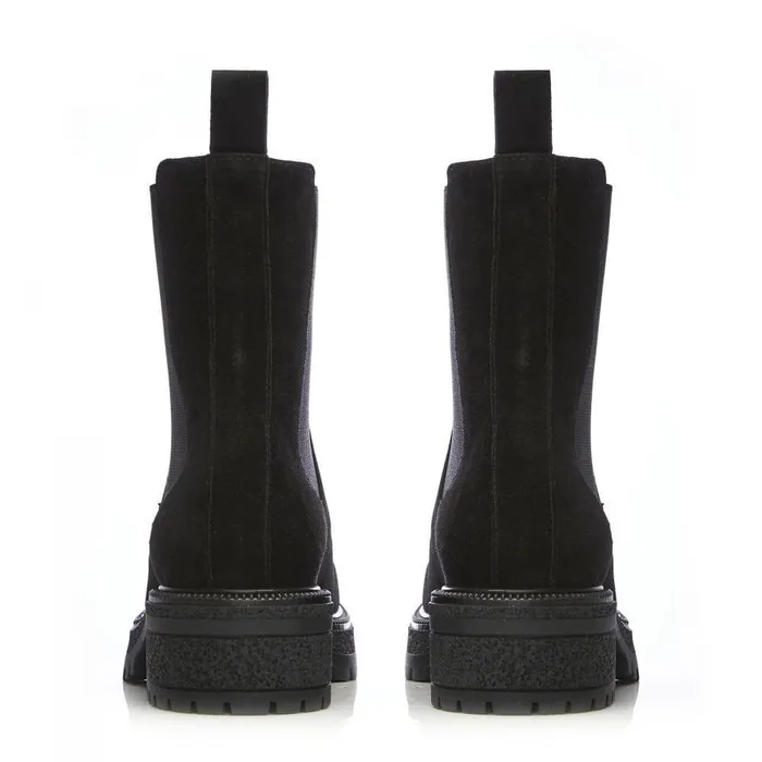 Women Moda In Pelle Chunky Boots Shoon Sh Adesso Black Suede