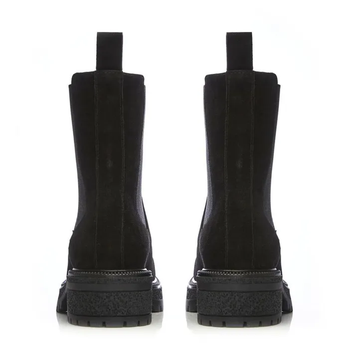 Women Moda In Pelle Chunky Boots Shoon Sh Adesso Black Suede