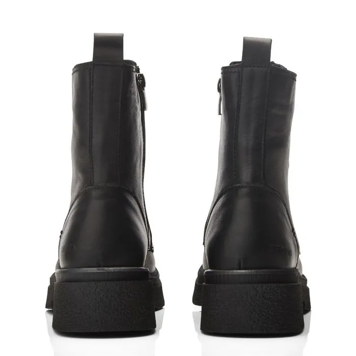 Women Moda In Pelle Chunky Boots Shoon Sh Sacoma Black Leather