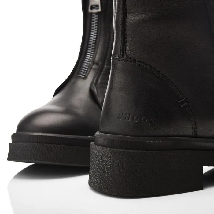 Women Moda In Pelle Chunky Boots Shoon Sh Sacoma Black Leather