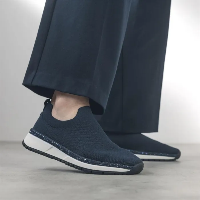 Women Moda In Pelle Chunky Trainers Bellariah Navy Textile