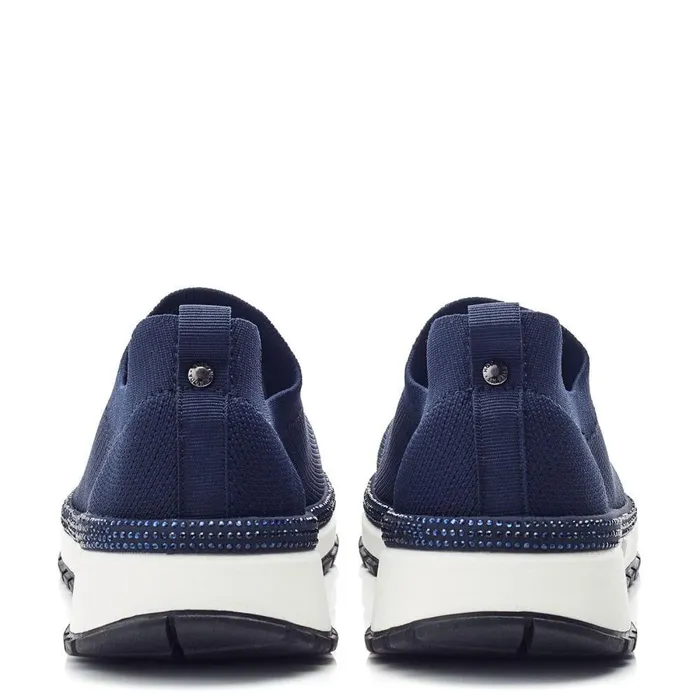 Women Moda In Pelle Chunky Trainers Bellariah Navy Textile