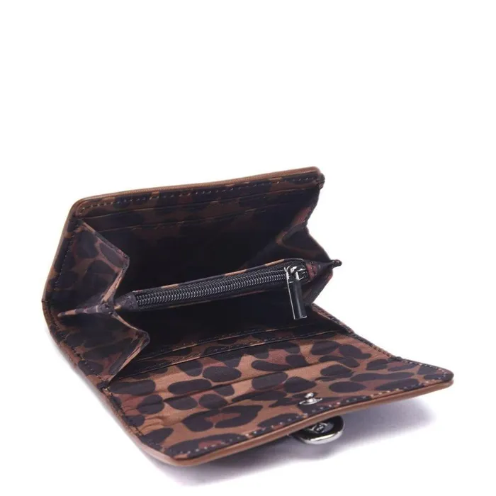 Women Moda In Pelle Clutch Bags Layla Purse Dark Leopard Porvair Women Moda In Pelle Clutch Bags Layla Purse Dark Leopard Porvair
