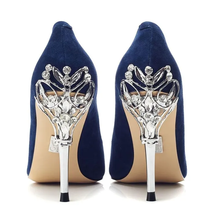 Women Moda In Pelle Court Shoes Illari Navy Suede
