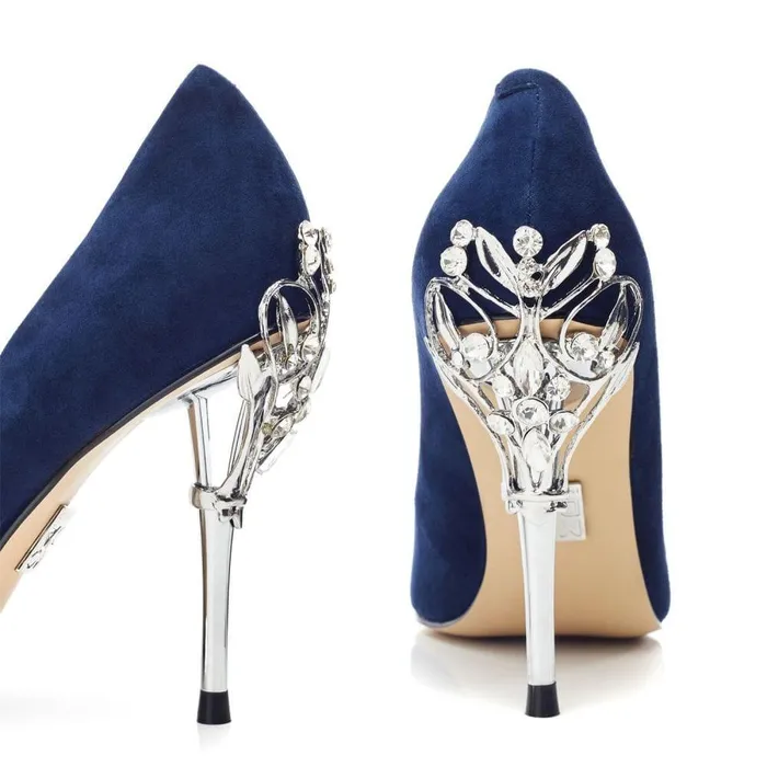 Women Moda In Pelle Court Shoes Illari Navy Suede
