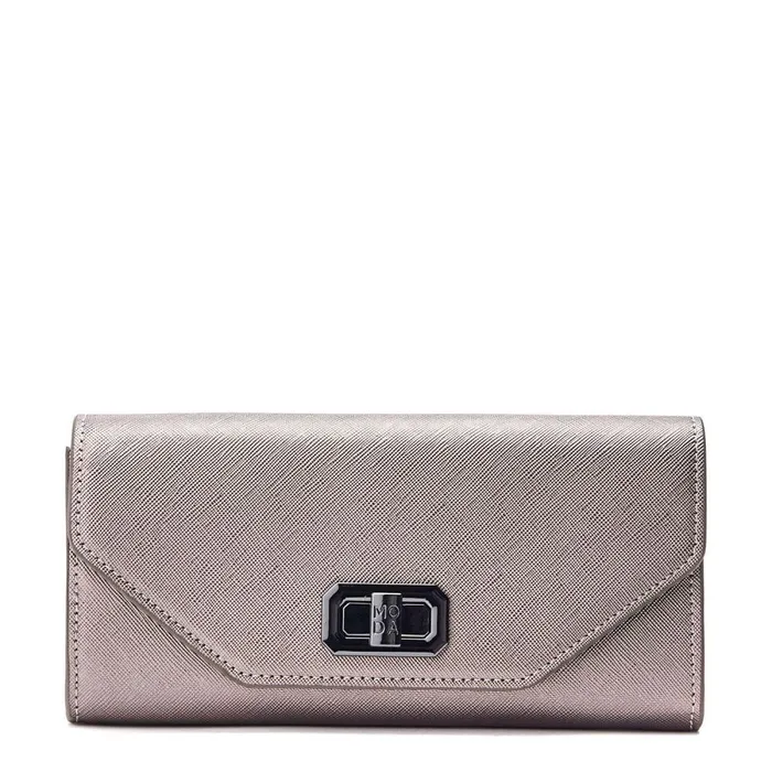 Women Moda In Pelle Crossbody Bags Boston Bag Pewter Porvair