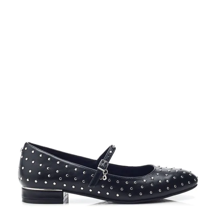 Women Moda In Pelle Flat And Ballerina Shoes Eugeniee Black Porvair