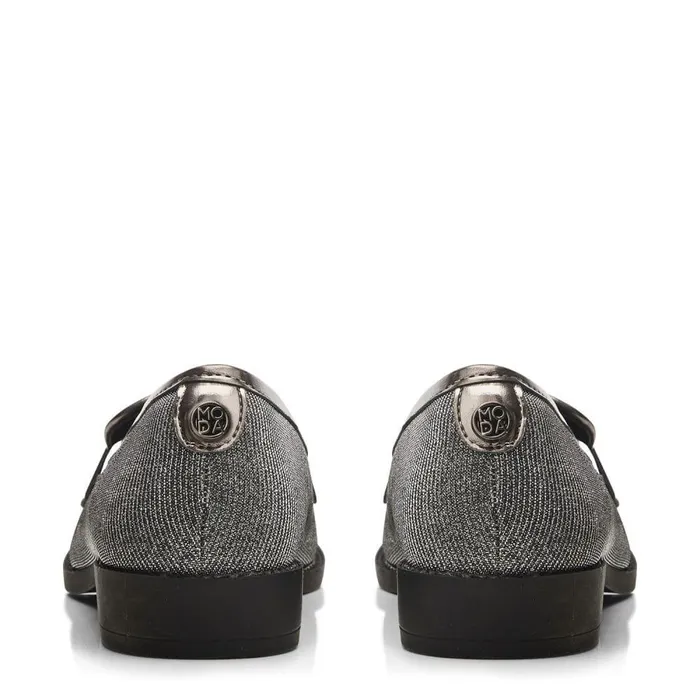 Women Moda In Pelle Flat And Ballerina Shoes Franzie Pewter Textile