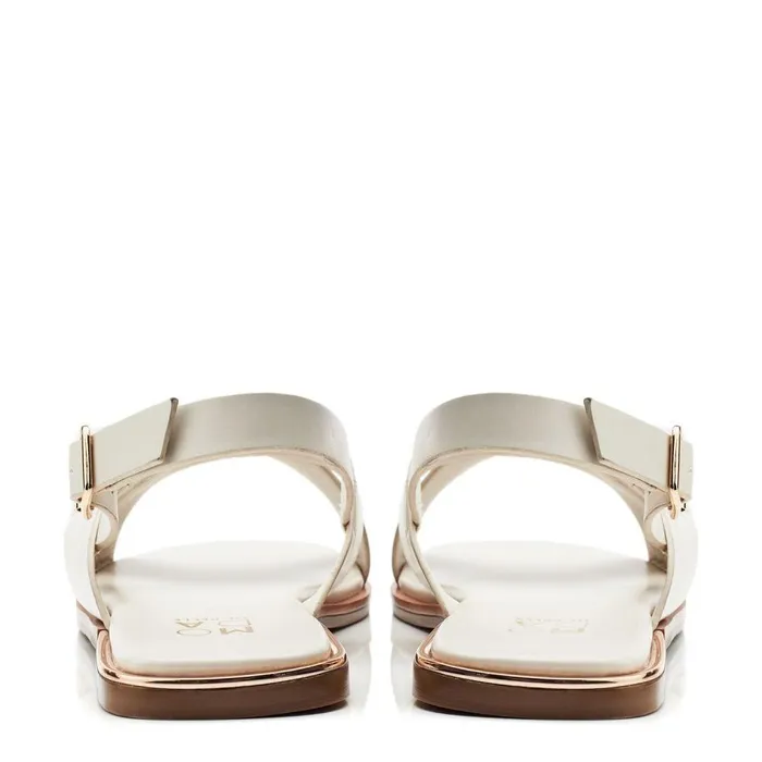 Women Moda In Pelle Flat Sandals Novva Off White Porvair