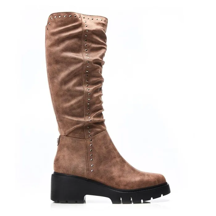 Women Moda In Pelle Heeled And Wedge Boots Halsey Khaki Protauras