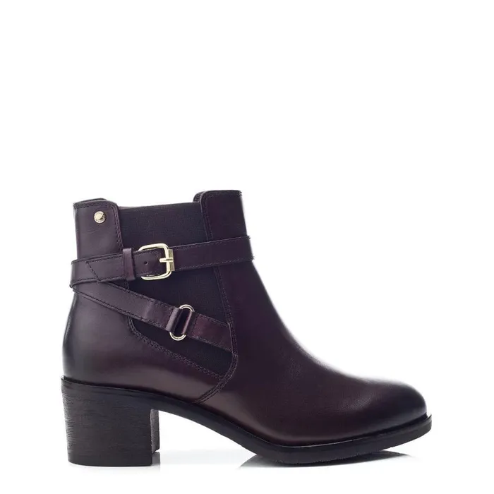 Women Moda In Pelle Heeled And Wedge Boots Libres Dark Brown Leather