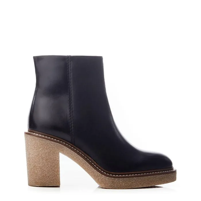 Women Moda In Pelle Heeled And Wedge Boots Sh Casero Black Leather