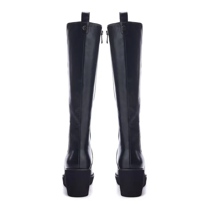 Women Moda In Pelle Heeled And Wedge Boots Sloanne Black Porvair