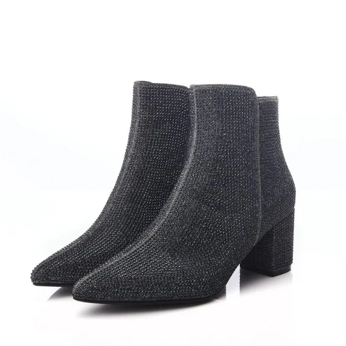 Women Moda In Pelle Heeled And Wedge Boots Xiomara Pewter Textile
