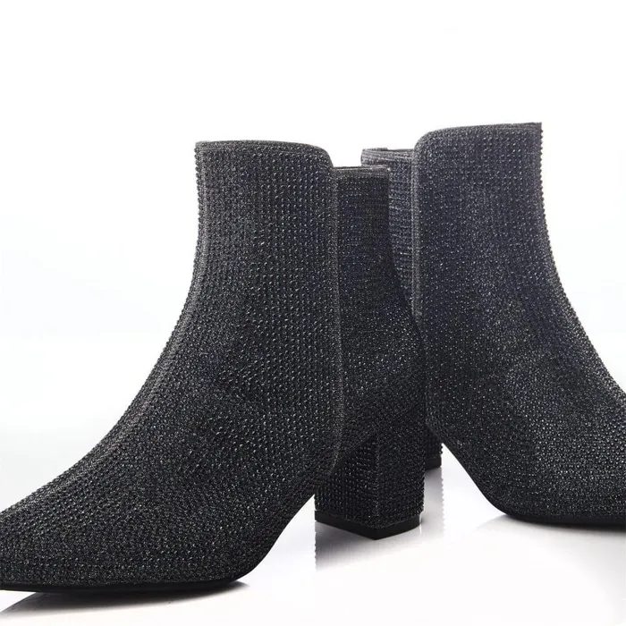 Women Moda In Pelle Heeled And Wedge Boots Xiomara Pewter Textile