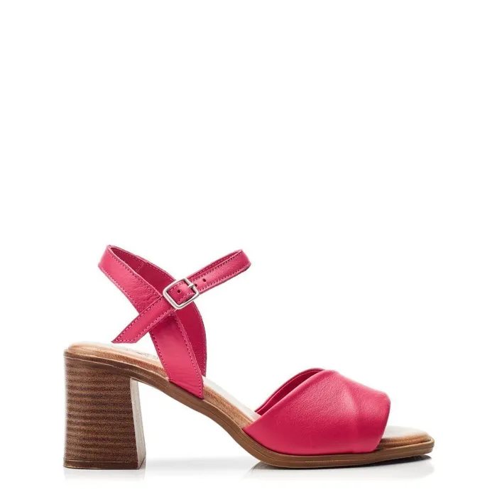Women Moda In Pelle Heeled Sandals Lanie Pink Leather