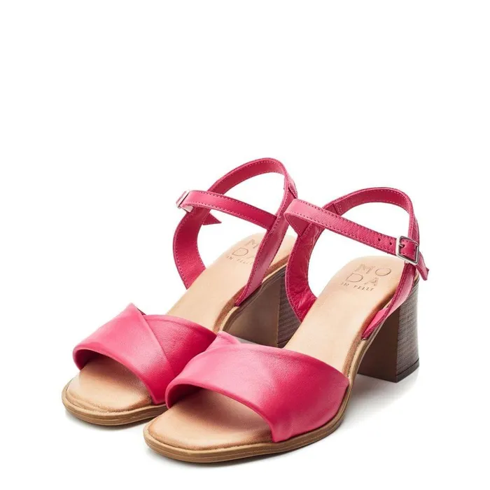 Women Moda In Pelle Heeled Sandals Lanie Pink Leather