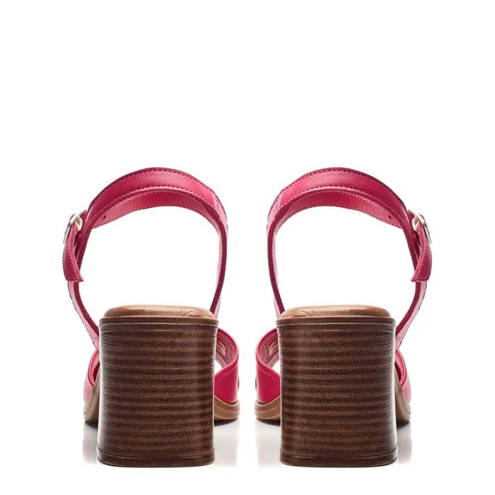 Women Moda In Pelle Heeled Sandals Lanie Pink Leather