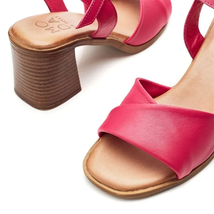 Women Moda In Pelle Heeled Sandals Lanie Pink Leather