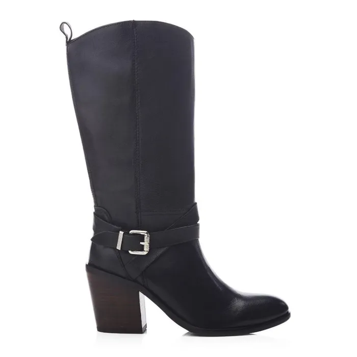 Women Moda In Pelle Knee High Boots Serana Black Leather