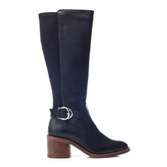 Women Moda In Pelle Knee High Boots Silvie Black Leather