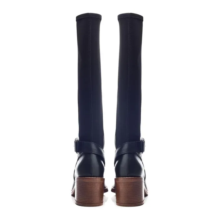 Women Moda In Pelle Knee High Boots Silvie Black Leather