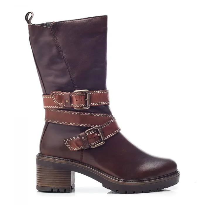 Women Moda In Pelle MidCalf Boots Bayeux Dark Brown Leather