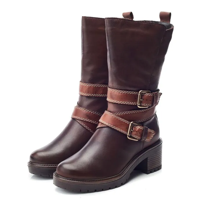 Women Moda In Pelle MidCalf Boots Bayeux Dark Brown Leather