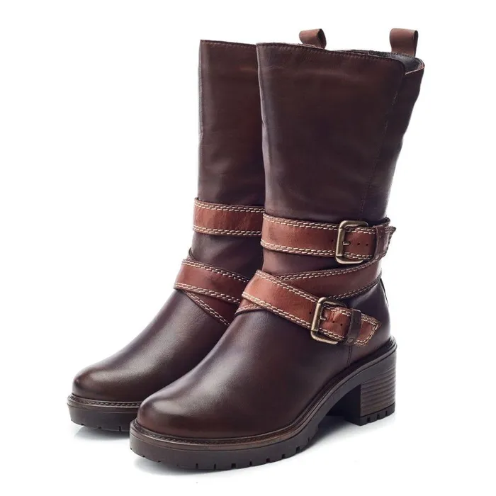 Women Moda In Pelle MidCalf Boots Bayeux Dark Brown Leather