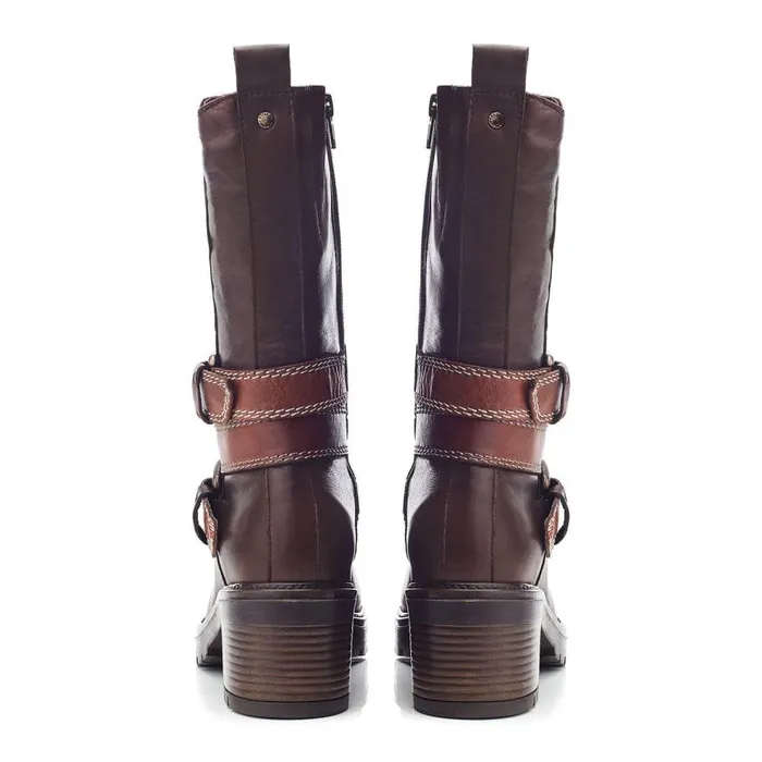 Women Moda In Pelle MidCalf Boots Bayeux Dark Brown Leather