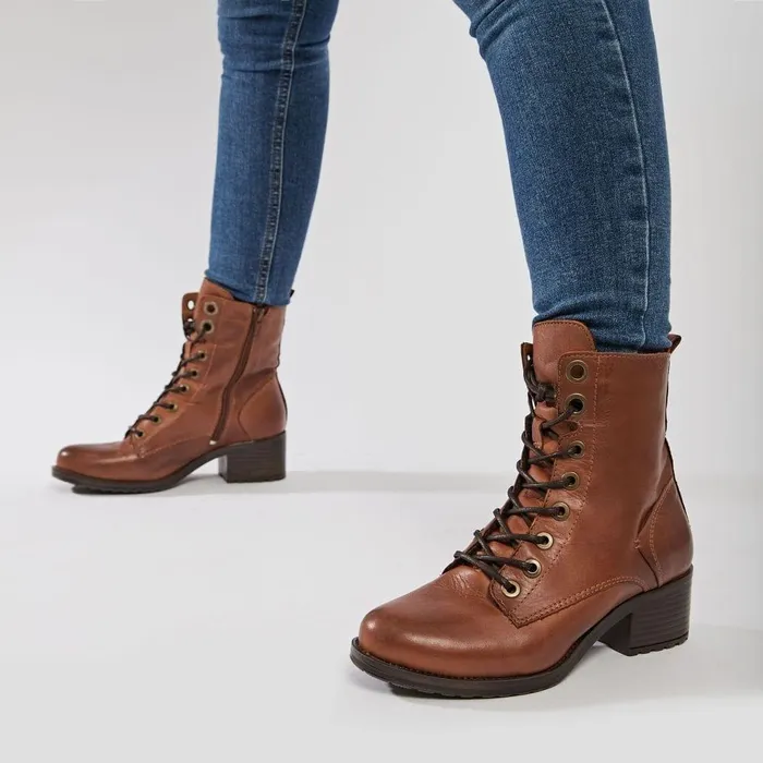 Women Moda In Pelle MidCalf Boots Bezzie Tan Leather