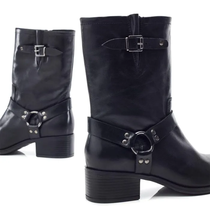 Women Moda In Pelle MidCalf Boots Ormie Black Leather