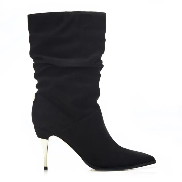 Women Moda In Pelle MidCalf Boots Rochettie Black Alcantara